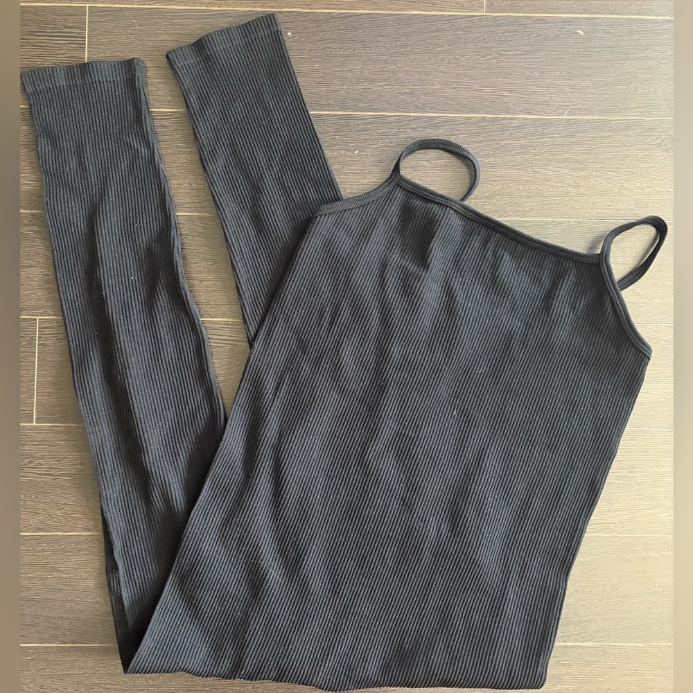 Forever 21 Black Ribbed Jumpsuit